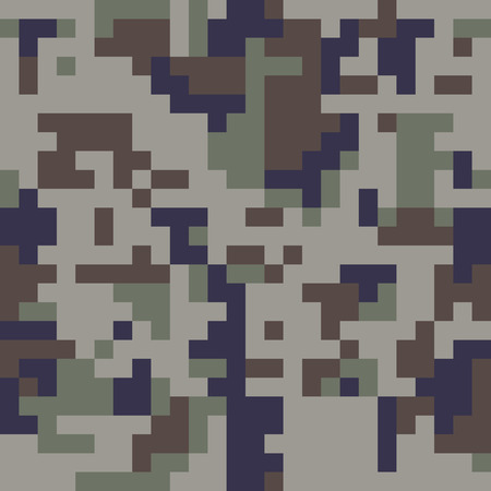 Pixel camo seamless pattern. Blue camouflage. Vector fabric textile print designのイラスト素材