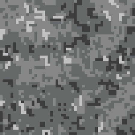 Pixel camo seamless pattern. Grey urban camouflage. Vector fabric textile print designのイラスト素材