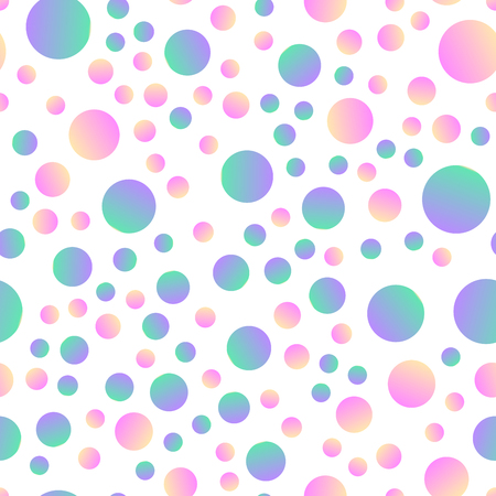 Seamless background with simple circles. Pattern with round shape and gradient, small and big elementsのイラスト素材