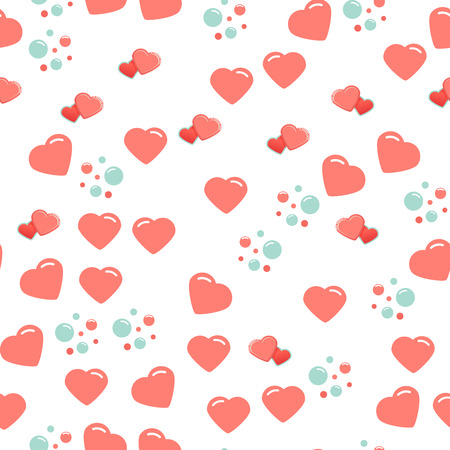 Seamless pattern with cute and chic hearts on white background for scrapbook paper designのイラスト素材