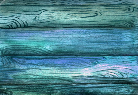 Watercolor artwork, wooden horizontal planks. Raster illustrationの写真素材