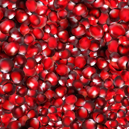 Pomegranate red seeds seamless pattern. Grains of ripe and juicy fruit.のイラスト素材