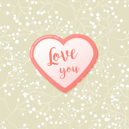 Pink hearts with watercolor style strokes and drops. Valentines Day Greeting Banner isolated on white background. Romantic Lovely Frame card design template for Mothers Day.のイラスト素材