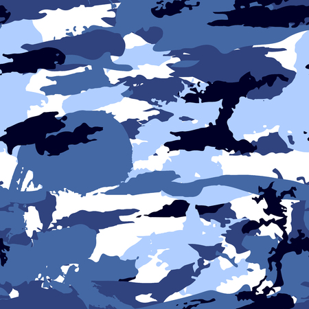 Blue camouflage equipment, seamless pattern Vector for design.のイラスト素材