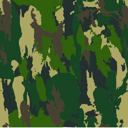 Classic Seamless Military Forest Camouflage Pattern Background Vector.のイラスト素材