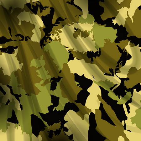 Drapery camouflage Modern illustration of a  fabric textile background. Military patternのイラスト素材