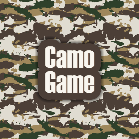Beige desert seamless pattern - Camouflage vector background with text camo gameのイラスト素材