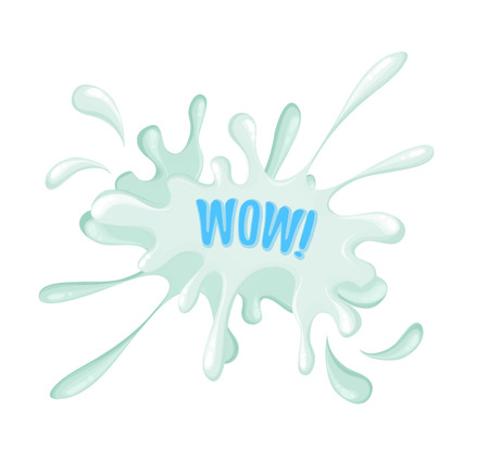 Isolated wow blue splash on white background. Vector illustration of isolated wow splash on white backgroundのイラスト素材