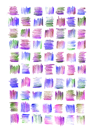 Abstract Seamless Pattern. Seamless Pattern with Multicolored Pastel Pencils Strokes in Square Shape. Soft Fabric Design for Print or Wrapping and Scrapbooking. Isolated on White Backgroundの写真素材