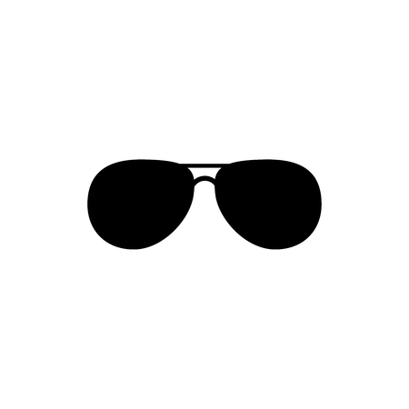 Black Fashion Sunglasses Isolated Vector Clipart. Fashion Accessory Silhouette. Laser Cutting Design. Template for Barbershop Layout or Logotypeのイラスト素材