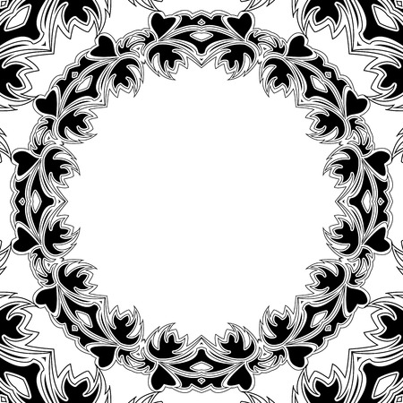Black and white mandala ornament. Classic Patterns in Damask Styleのイラスト素材