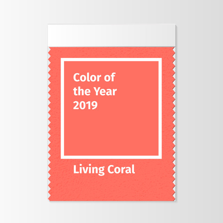 Color of the year 2019. Color trend palette. Include swatch Living Coral. Vector illustration for advertising, blog posts and otherのイラスト素材