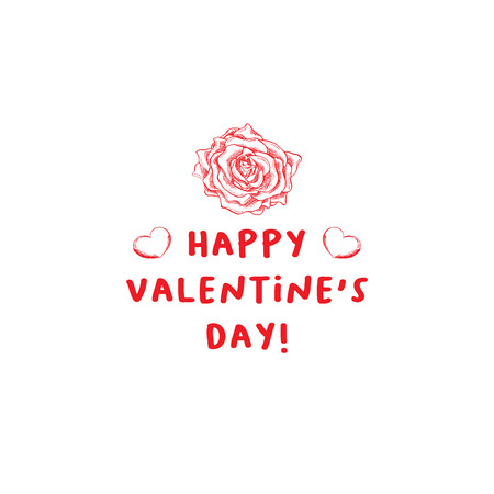 Valentines Day Greeting Card or Poster with Sketch. Laser Cutting File Isolated on White Background. Vector Engraved with Lettering Wishes Love Youのイラスト素材