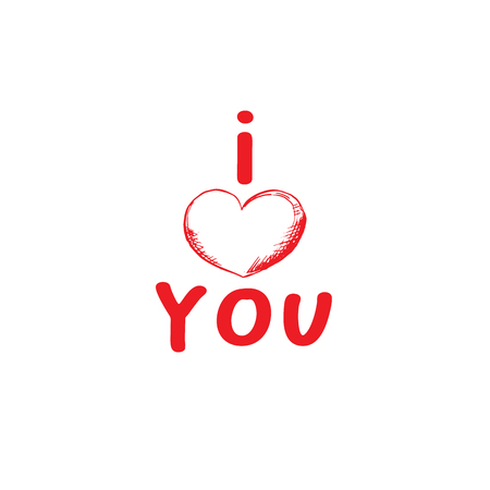 Valentines Day Greeting Card or Poster with Sketch. Laser Cutting File Isolated on White Background. Vector Engraved with Lettering Wishes Love Youのイラスト素材