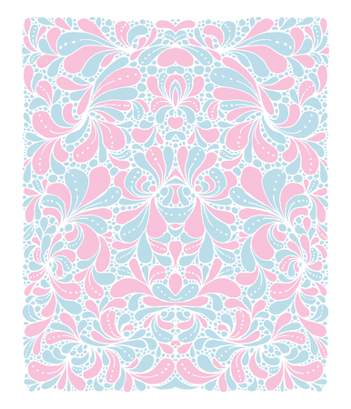 Rose Quartz and Serenity trendy colors of the year 2016 in the pattern. Doodle style ornament with floral elements. For fabric textile or print designのイラスト素材