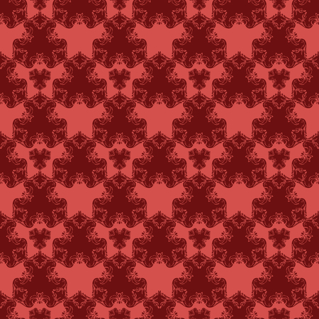 Seamless pattern with red damask ornament.Vector illustration. Vector illustrationのイラスト素材