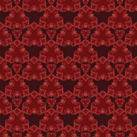 Seamless pattern with red damask ornament.Vector illustration. Vector illustrationのイラスト素材