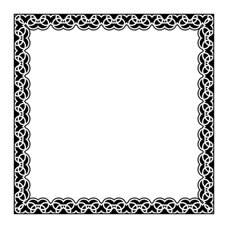Gypsy ornamental frame. Vector square frame. Decorative border for photoのイラスト素材