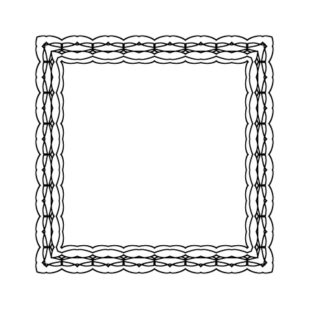 Gypsy ornamental frame. Vector square frame. Decorative border for photoのイラスト素材