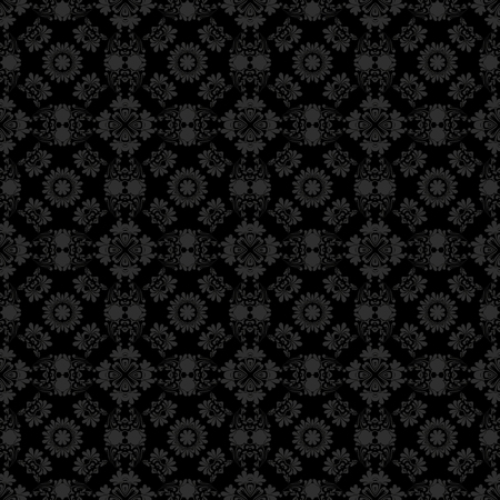 Damask seamless pattern. Abstract ornate texture. Dark color ornamental background. Vintage pattern design in baroque style. Decorative flourish textile, wallpaper, wrapping paper vector fillのイラスト素材