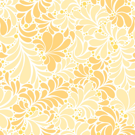 Paisley or Damask Golden Floral Seamless Pattern, Vector Ornament. hand drawn seamless pattern. Damask silhouette texture. Floral teardrop motif. Vintage ornate background. Textile, wallpaperのイラスト素材