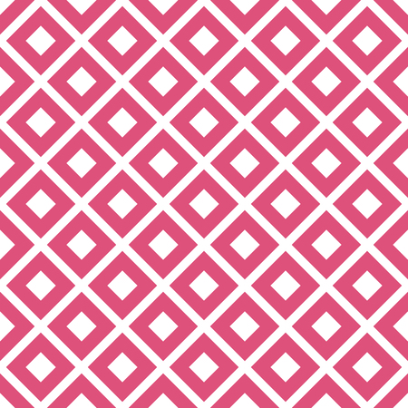 Pink Rhombus Geometric Seamless Vector Pattern with White Shapes for Valentines Day Romantic Scrapbook Paper Printable Designのイラスト素材