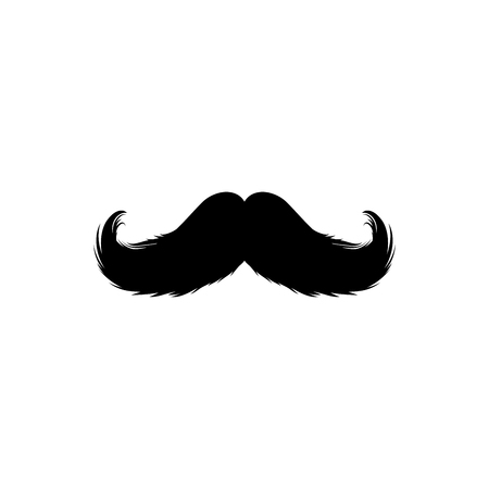 Moustaches Sticker. Black Isolated Silhouettes for Cinco de Mayo Paper Cutting Design. Mustache for barbershop or Mustache Carnivalのイラスト素材
