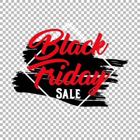 Black friday clearance sale banner template. Seasonal wholesale, shopping event advertising. Limited time offer promotion poster element. Ink brush stroke with typography on transparent backgroundのイラスト素材