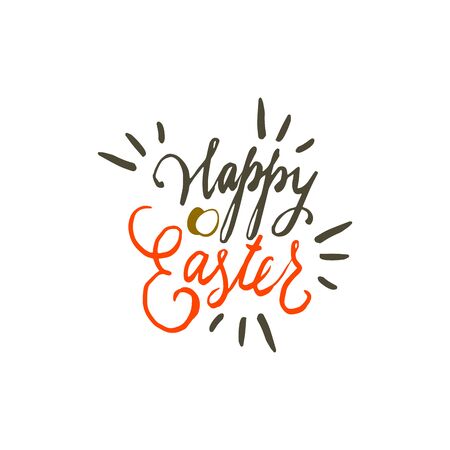 Happy Easter Handwritten wishes. Isolated vector lettering design for gift cards and invitationsのイラスト素材