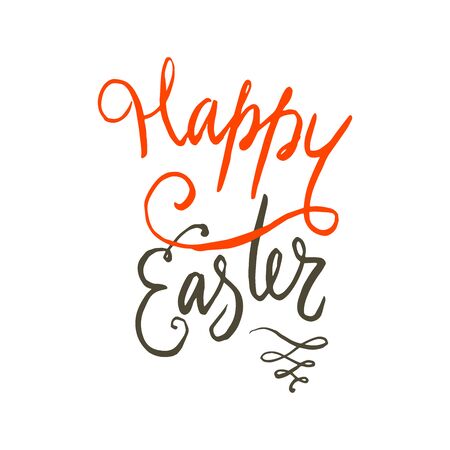 Happy Easter Handwritten wishes. Isolated vector lettering design for gift cards and invitationsのイラスト素材