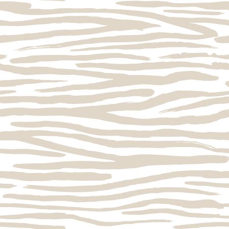 Safari pattern, pastel color zebra seamless print, vector background. African safari wild animal fur skin pattern with beige stripes on white background, simple flat modern decoration backgroundのイラスト素材