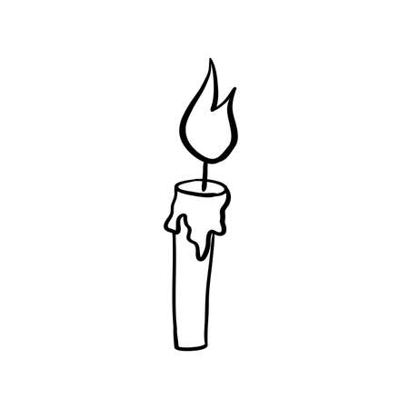 Halloween candle doodle element. Isolated vector illustration for october holiday designのイラスト素材