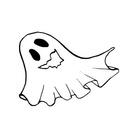 Halloween doodle ghost element. Isolated vector illustration for designのイラスト素材