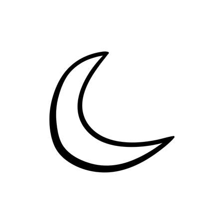Halloween moon doodle element. Isolated vector illustration for october holiday designのイラスト素材