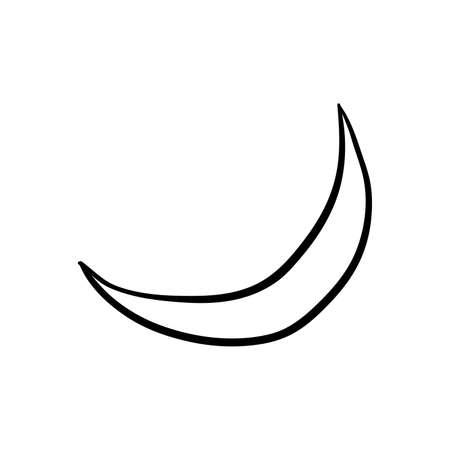 Halloween moon doodle element. Isolated vector illustration for october holiday designのイラスト素材