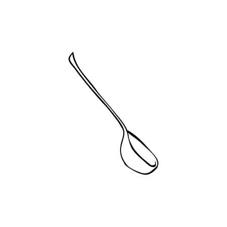 Halloween doodle spoon element. Isolated vector illustration for kitchen stencils designのイラスト素材