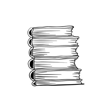 Halloween doodle stack of books element. Isolated vector illustration for library designのイラスト素材