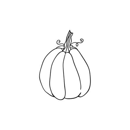 Halloween doodle pumpkin element. Isolated vector illustration for holiday designのイラスト素材