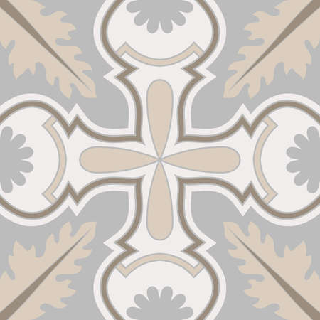 Beige Spanish Tile - Vector Ornamental Illustrationのイラスト素材