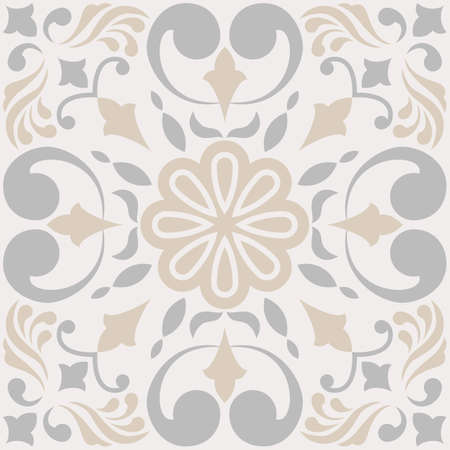 Beige Spanish Tile - Vector Ornamental Illustrationのイラスト素材