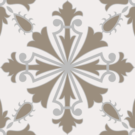 Brown Spanish Tile - Vector Ornamental Illustrationのイラスト素材