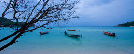 Boat on the sea and blue skyの写真素材