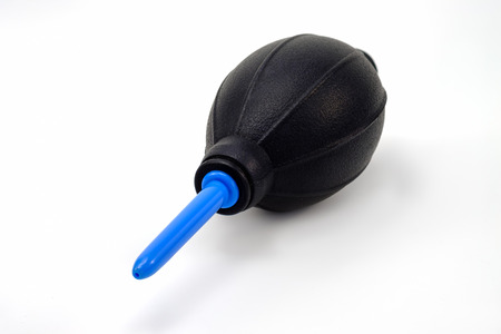 Camera cleaning vacuum pump isolated on white background.の写真素材