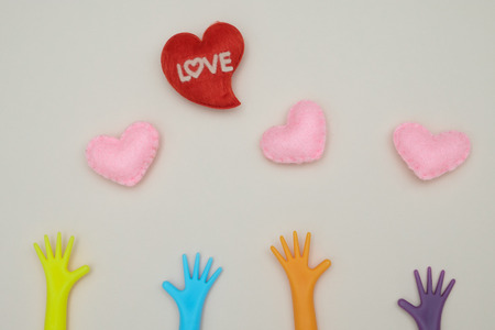 Hands reach for the heart, valentine concept.の写真素材