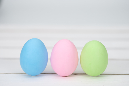 Easter eggs is a happy festival, Choose focus point with copy space to write.の写真素材