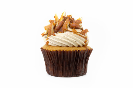 Cupcakes are beautifully decorated isolated on white background.の写真素材