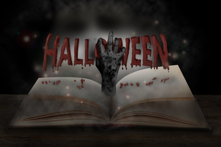 The book opens with a story of halloweenの写真素材