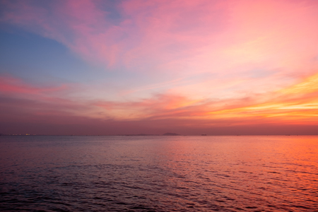 Sky in the pink, blue  and purple colors sky at sunset.の写真素材