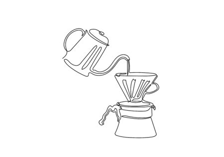 Continuous one line A dripper of coffee.のイラスト素材