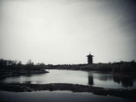 Ink painting artistic conceptionの写真素材